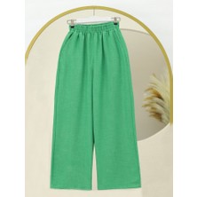 Queene Dreams Beli Lastikli Çift Cepli Salaş Pantolon -Yeşil