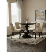 Gazzini Furniture Orleans Fransız Still Yuvarlak Ahşap Yemek Masası 100X100