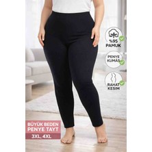 Medament Büyük Beden Ağlı Penye Tayt (Extra Büyük Beden) Rahat Kalıp, Yüksek Bel