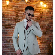 Dupont Slim Fit Kırlangıç Yaka Yelekli Takım Elbise