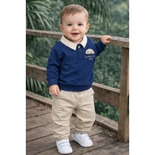 Lino Baby Araba Oyuncaklı Polo Yaka Oversize Geniş Kalıp 2li Erkek Bebek Çocuk Takım