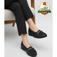 Ispartalılar T1155 Hafif Esnek Ortopedik Taban Günlük Içi Deri Kadın Ayakkabı Casual Anne Ayakkabısı