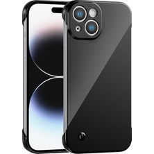 Vissona iPhone 15 Uyumlu Kamera Korumalı Yanları Açık Sararmaz Sert Mika Şeffaf Kılıf