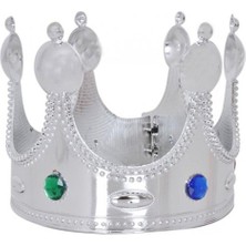 Najmaddin Plastik Kral Tacı Gümüş Renk Yetişkin 55 cm