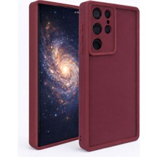 Vissona Samsung Galaxy S22 Ultra Uyumlu Kamera Çıkıntılı Mat Silikon Telefon Kılıfı