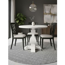 Gazzini Furniture Orleans Fransız Still Yuvarlak Ahşap Yemek Masası 90X90