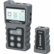 Tograt NF-488 Dijital Poe Test Cihazı | RJ45 Ağ Kablosu Süreklilik ve Poe Voltaj Akım Güç Ölçer