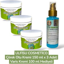 ULFİSU COSMETİCO Çörek Otu Yağlı Masaj Kremi 3 Adet - Blue Varicose Vein Vâris Kremi 100 ml Hediye