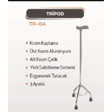 Normadia Sağlam ve Şık Üç Ayaklı Baston, Güvenle Kullanın