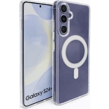 Vissona Samsung Galaxy S24 Plus Uyumlu Kamera Korumalı Magsafe Wireless Şarj Özellikli Lüks Şeffaf Silikon Telefon Kılıfı