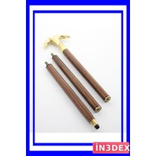 Normadia Şık Ahşap Gövdeli Pirinç Uçlu Taşınabilir Baston