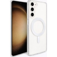Vissona Samsung Galaxy S23 Uyumlu Kamera Korumalı Magsafe Wireless Şarj Özellikli Lüks Şeffaf Silikon Telefon Kılıfı