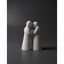 Lubiko Studio Modern Aşıklar Biblosu - Sevgililer Günü/ Ev-Ofis Hediyesi, Mermer Görünümlü Dekoratif Heykel Obje