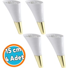Nzb Mobilya Kanepe Sehpa Tv Ünitesi Baza Koltuk Ayağı Krem Gold Renk 15 cm Ayakları 4 Adet