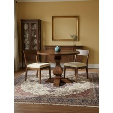 Gazzini Furniture Orleans Fransız Still Yuvarlak Ahşap Yemek Masası 110X110