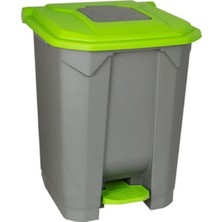 Tuncel Teknik Konteyner Bahçe Çöp Kovası Tekerlekli Yeşil Kapak 50 lt