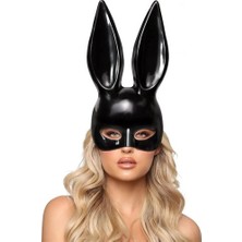 Najmaddin Siyah Renk Ekstra Lüks Uzun Kulaklı Tavşan Maskesi 35X16 cm