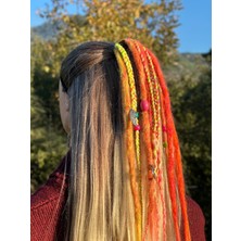 Örük Evi Afrika Örgü Detaylı Rasta Saç Tokası – El Yapımı Tasarım -Festival Saçı