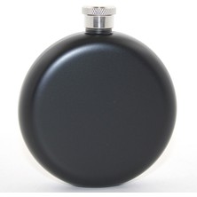 Konyax Paslanmaz Çelik Yuvarlak 5 Oz Tekli Matara Siyah Renk