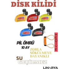 Linarya Motosiklet Alarmlı Disk Kilidi Yüksek Sesli ve Hatırlatma Kablo *hediyeli*
