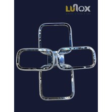 Lunox Quadra Shine Krom LED Tavan Avizesi – Modern Geometrik Kare Tasarım, Salon ve Oturma Odası Için