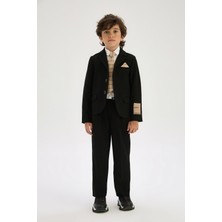 Nebbati Bg Store Erkek Çocuk Siyah Ceket Regular Fit Normal Yaka Casual Stil 14 Yaş