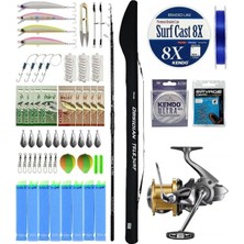 Yek Outdoor Yekoutdoor Pro Olta Seti Okuma Obsidian Super Light Tele Surf 420CM 100-220GR Olta Kamışı&shimano Makina Aerlex Xsc 14000