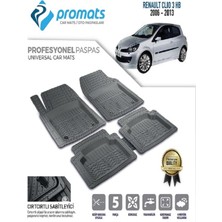 Özgürce 4d Oto Paspas Renault Clio 3 2005-2012 Siyah Profesyonel Kalite