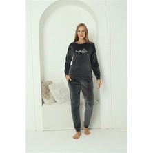 Kadın Kadife Füme Pijama Takım