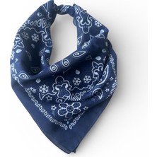 ALS Tasarım Dünyası Lacivert Renk Içi Desenli %100 Koton Bandana