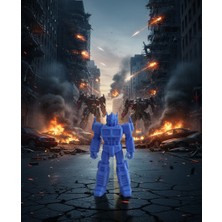 Mavi Robot Savaşçı Mini Figür 5 cm – Koleksiyonluk Dekoratif Figür Hediyelik