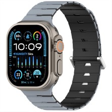 Sneezy iWatch Ultra 1 2 3 49mm Ventra Spor Silikon Kordon Çift Renk Metal Tokalı
