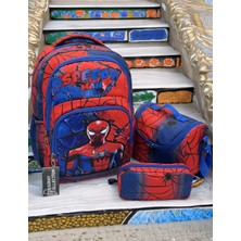 Megihero  Erkek Çocuk Ilk Okul Çantası 3'lü Set Ilkokul Çantası Siyah Karakter Desenli