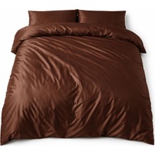 Calina Home Acı Kahverengi Pamuk-Saten Yorgan Kılıfı