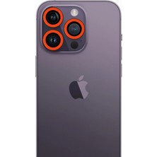 Zenvia  iPhone 12 Pro Neon Fosforlu Kamera Lens - Turuncu ZNV-MRK10346