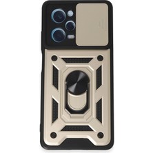 Zenvia  Xiaomi Redmi Note 12 Pro 5g Kılıf Pars Lens Yüzüklü Silikon - Gold ZNV-MRK10346