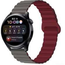 Samsung Galaxy Watch 7 / 6 / 5 / 4 Fe 40MM-44MM, Watch 6 Classic 43MM-47MM, Watch 5 Pro 45MM Uyumlu Silikon Mıknatıslı Çift Renkli Kordon