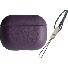 Zenvia  Airpods Pro 2 (2.nesil) 405 Deri Kılıf - Mor ZNV-MRK10346