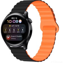 Samsung Galaxy Watch 7 / 6 / 5 / 4 Fe 40MM-44MM, Watch 6 Classic 43MM-47MM, Watch 5 Pro 45MM Uyumlu Silikon Mıknatıslı Çift Renkli Kordon
