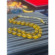 Septemmart Osmanlı Benzetmesi Hareli Karamel Sıkma Kehribar Tesbih 7X11 mm Özel Döküm