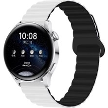 Samsung Galaxy Watch 7 / 6 / 5 / 4 Fe 40MM-44MM, Watch 6 Classic 43MM-47MM, Watch 5 Pro 45MM Uyumlu Silikon Mıknatıslı Çift Renkli Kordon