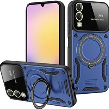 Zenvia  Samsung Galaxy S25 Edge Kılıf Joy Lens Standlı Kapak - Lacivert ZNV-MRK10346