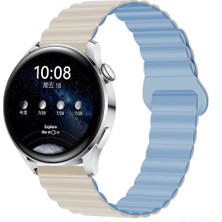 Samsung Galaxy Watch 7 / 6 / 5 / 4 Fe 40MM-44MM, Watch 6 Classic 43MM-47MM, Watch 5 Pro 45MM Uyumlu Silikon Mıknatıslı Çift Renkli Kordon