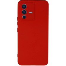 Zenvia  Vivo V23 5g Kılıf Nano Içi Kadife Silikon - Kırmızı ZNV-MRK10346