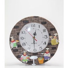 Zenvia Aşçı Tasarımlı Polyester Duvar Saati Model 2 ZNV-TTT3245