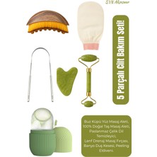 Syn Aksesuar 5’li Süper Kişisel Bakım Seti – Doğal Taş, Ipek Kese, Dil Temizleyici, Buz Küpü, Lenf Drenaj Fırça