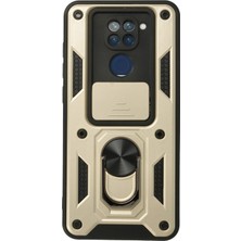 Zenvia  Xiaomi Redmi Note 9 Kılıf Pars Lens Yüzüklü Silikon - Gold ZNV-MRK10346