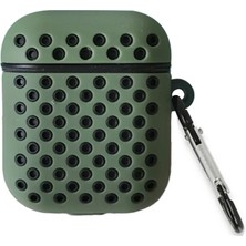 Zenvia  Airpods 2 (2.nesil) Spor Delikli Kılıf - Haki Yeşil-Siyah ZNV-MRK10346
