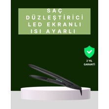 Zenvia 2025 Isı Ayarlı Titanyum Kaplama Seramik Plakalı Saç Düzleştirici Dijital Ekranlı A Kalite Zn
