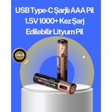 Zenvia Hızlı Şarj Teknolojili USB Şarjlı Aaa Pil – 40 Dakikada Tam Şarj Znv-Tcndym